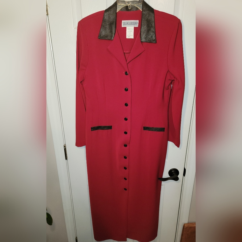 Ladies Size 12 Red Button-down Dress